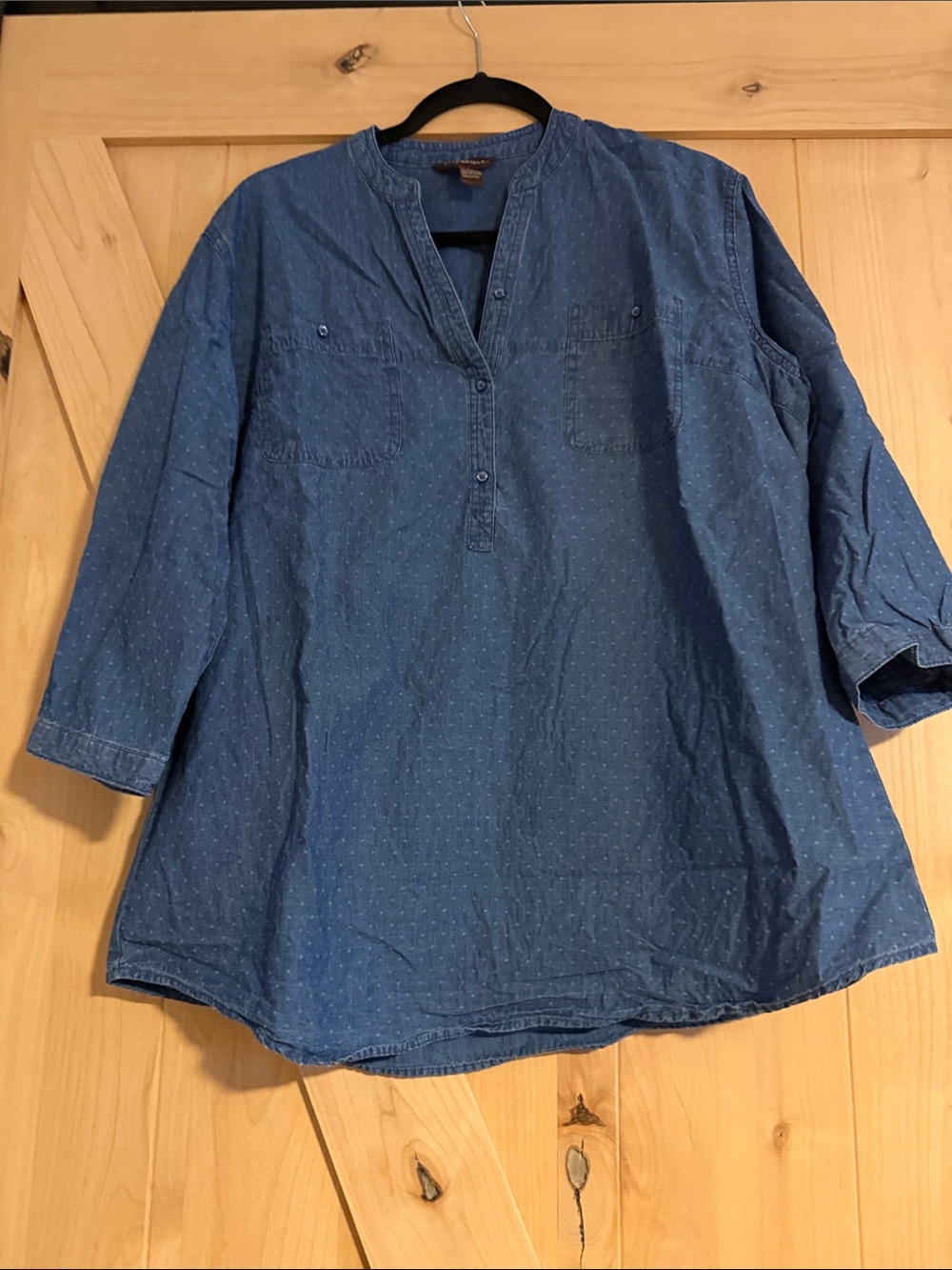 Bit & Bridle Indigo Blue Button-Front Popover Shirt